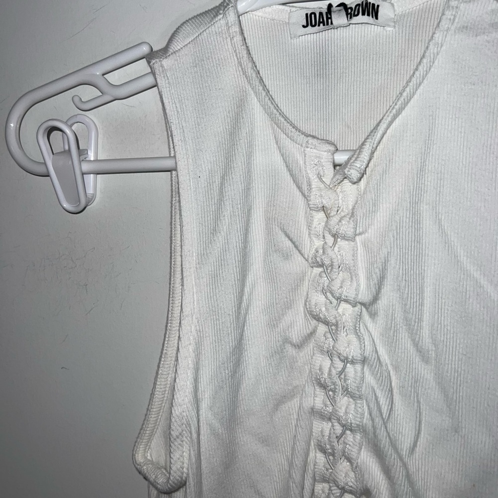 Joah Brown Lace Up Crop Tank small medium - Picture 4 of 14